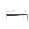 DALY Black Rectangular Dining Table 220x100cm - Metal Base