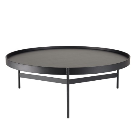 Table basse ronde DALY en métal noir 102x102cm