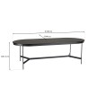 DALY Black Oval Dining Table 240x104cm - Stylish Metal Base