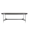 DALY Black Oval Dining Table 240x104cm - Stylish Metal Base