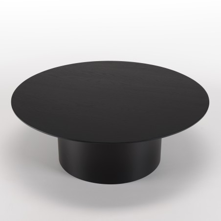 DALY Black Round Coffee Table 90x90cm - Minimalist Design