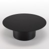 DALY Black Round Coffee Table 90x90cm - Minimalist Design