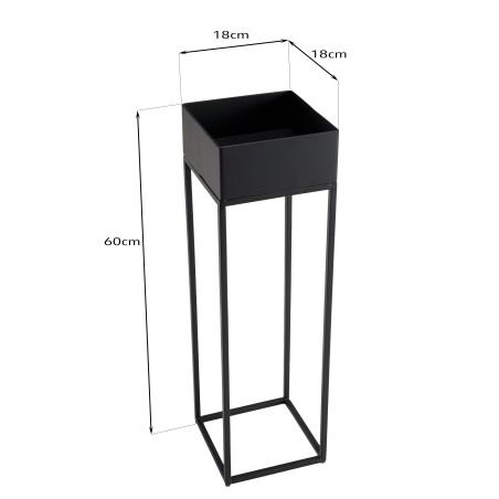 DALY Square Stool/Plant Stand MM Black - Metal Base