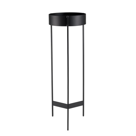 DALY Round Plant Stand - Black Metal Base - Elegant Plant Holder