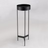 DALY Round Plant Stand - Black Metal Base - Elegant Plant Holder