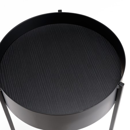 DALY Round Plant Stand - Black Metal Base | Minimalist Decor
