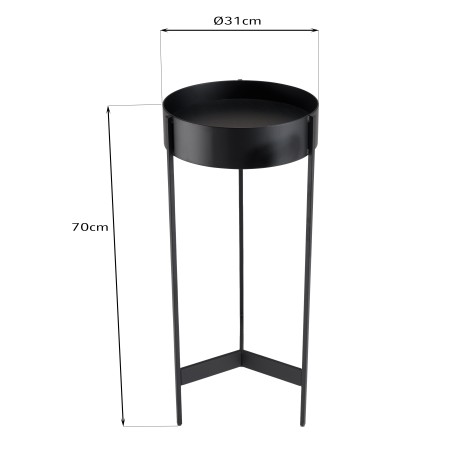 DALY Round Plant Stand - Black Metal Base | Minimalist Decor