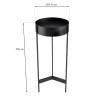 DALY Round Plant Stand - Black Metal Base | Minimalist Decor