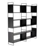 DALY Shelf Unit with 10 Compartments and 5 Levels - Black Metal Base