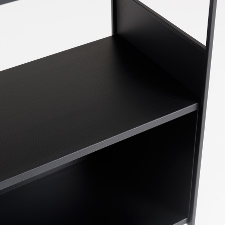 DALY Shelf Unit with 5 Compartments and 5 Levels - Black Metal Base