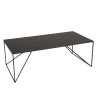 DALY - Black Rectangular Coffee Table 120x60cm Metal Legs