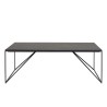 DALY - Black Rectangular Coffee Table 120x60cm Metal Legs