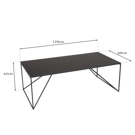 Table basse DALY noire 120x60cm