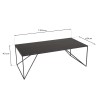 DALY - Black Rectangular Coffee Table 120x60cm Metal Legs