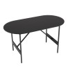 Table basse ovale noire DALY 70x35cm