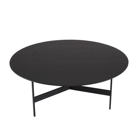 Table basse ronde noire DALY 78x78cm