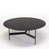 DALY Black Round Coffee Table 78x78cm - Metal Base