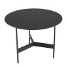 DALY Black Round Coffee Table 50x50cm - Metal Base