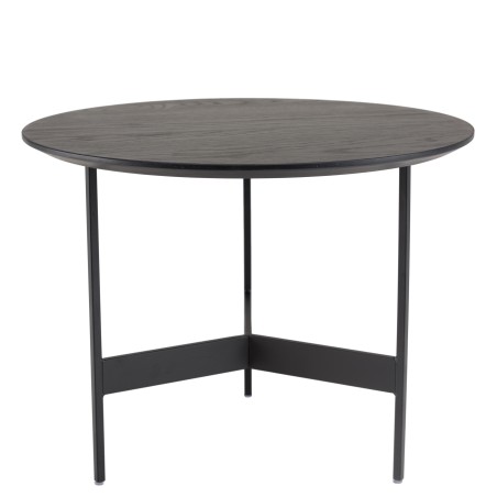 DALY Black Round Coffee Table 50x50cm - Metal Base