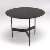 DALY Black Round Coffee Table 50x50cm - Metal Base