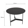 DALY Black Round Coffee Table 50x50cm - Metal Base