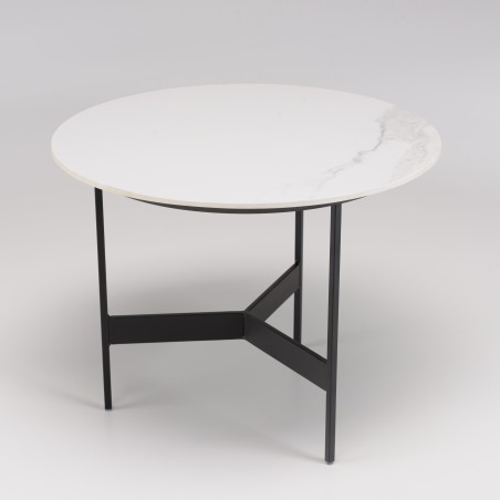 Table basse ronde DALY 50x50cm effet marbre