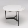 DALY Round Coffee Table 50x50cm - Marble-Effect Top & Metal Base