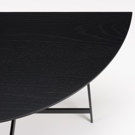 Console demi-lune noire DALY 83x35cm