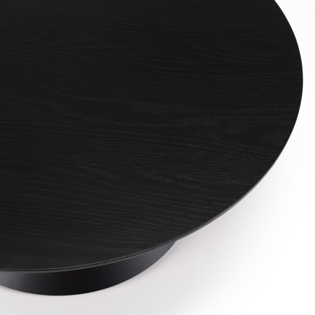 DALY Black Round Coffee Table 78x78cm - Tapered Metal Legs