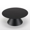 DALY Black Round Coffee Table 78x78cm - Tapered Metal Legs