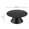 Table basse ronde noire DALY 78x78cm
