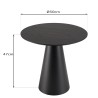 DALY Black Round Side Table 50x50cm - Modern Metal Side Table