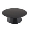 DALY Black Round Coffee Table 90x90cm - 100% Wood Functional Design
