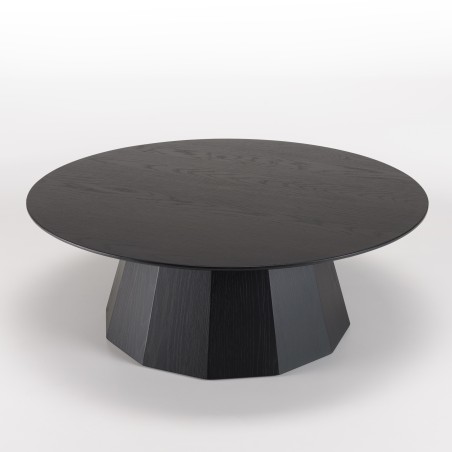 Table basse ronde noire DALY 90x90cm
