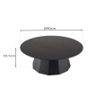 Table basse ronde noire DALY 90x90cm