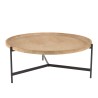 Table basse ronde VICTOIRE 100x100cm plateau naturel