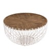 VICTOIRE Round Coffee Table 83x83cm - White Aged Metal Base