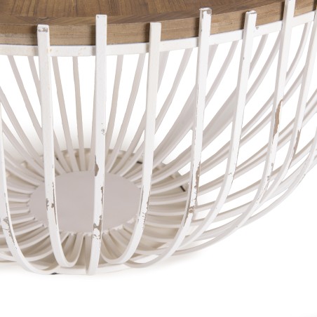 VICTOIRE Round Coffee Table 83x83cm - White Aged Metal Base