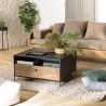 Table basse DANDY - Bois pin recyclé et métal 80x80cm