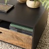 DANDY - Black Coffee Table 80x80cm with Drawer | Industrial Style