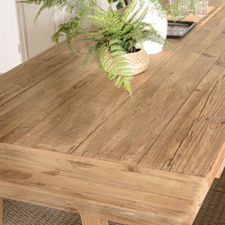 Table à manger rectangulaire en bois de pin recyclé SANDY