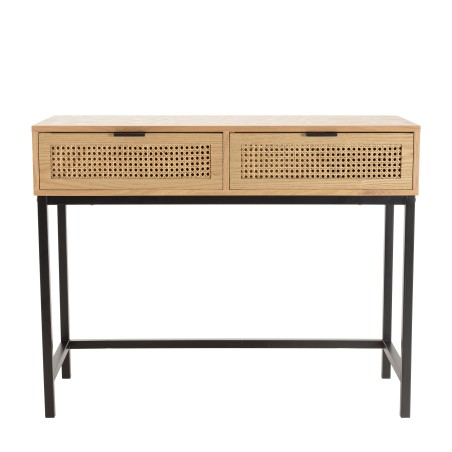 MARCEAU Console Table with 2 Drawers - Natural Cane Finish