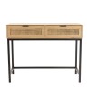 MARCEAU Console Table with 2 Drawers - Natural Cane Finish