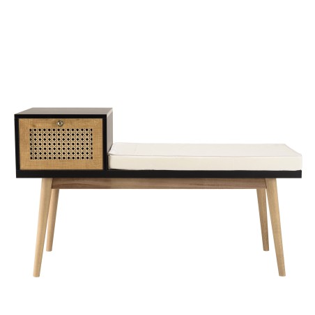 Banc CHARLIE marron assise noire 1 tiroir