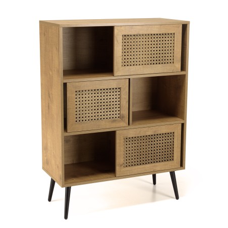 CHARLIE Brown Sideboard with 3 Compartments - Trendy Storage Solution