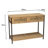 Console CHARLIE marron 2 tiroirs effet cannage