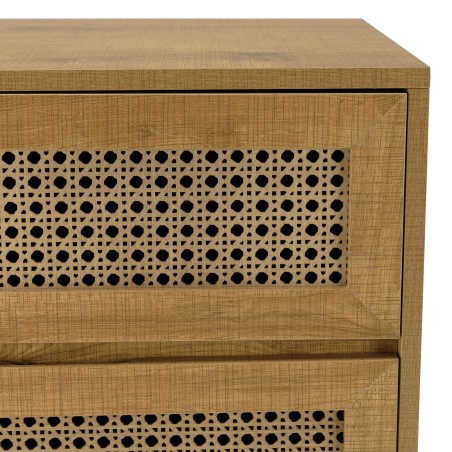CHARLIE Brown Bedside Table with 2 Drawers - Trendy and Minimalist Design