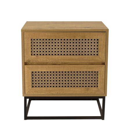 CHARLIE Brown Bedside Table with 2 Drawers - Trendy and Minimalist Design