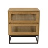 CHARLIE Brown Bedside Table with 2 Drawers - Trendy and Minimalist Design