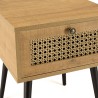 CHARLIE Brown Bedside Table with Cane Effect Drawer